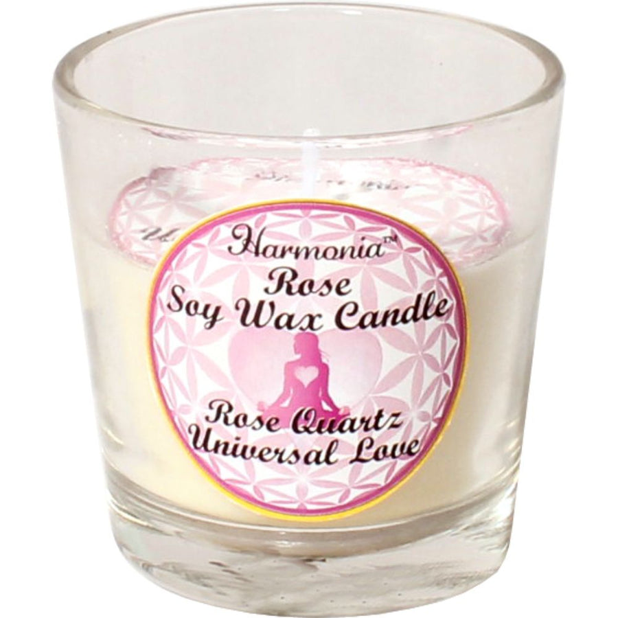 Candle Soy Votive Tourmaline Rose Quartz Rose Scented | Carpe Diem With Remi