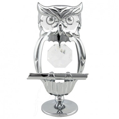 Crystocraft Owl Silver 8.5 cm