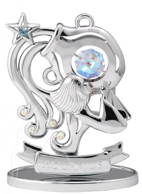 Zodiac Figurine Silver with Crystal Aquarius | Carpe Diem With Remi