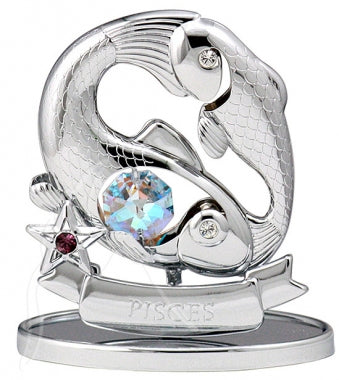 Zodiac Figurine Silver with Crystal Pisces | Carpe Diem With Remi
