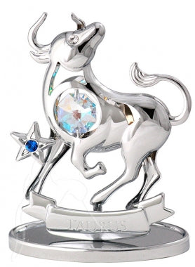 Zodiac Figurine Silver with Crystal Taurus | Carpe Diem With Remi