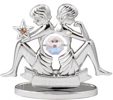 Zodiac Figurine Silver with Crystal Gemini | Carpe Diem With Remi