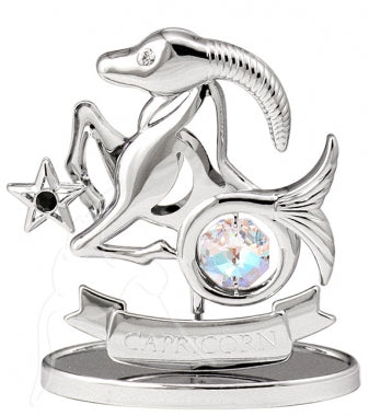 Zodiac Figurine Silver with Crystal Capricorn | Carpe Diem With Remi