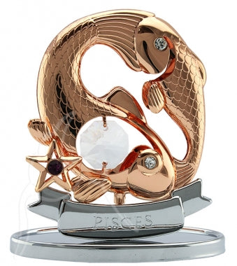 Zodiac Figurine Rose Gold with Crystal Pisces | Carpe Diem With Remi