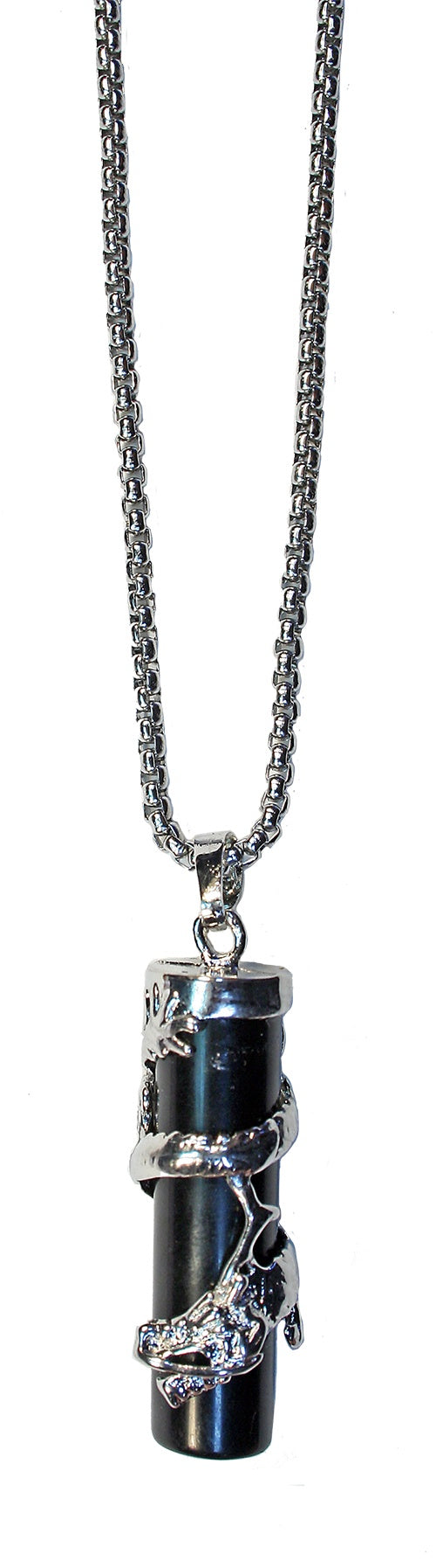 Necklace Obsidian with Dragon Wrap | Carpe Diem With Remi