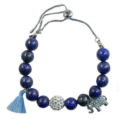 Bracelet Azurite Malachite with Elephant Charm | Carpe Diem With Remi