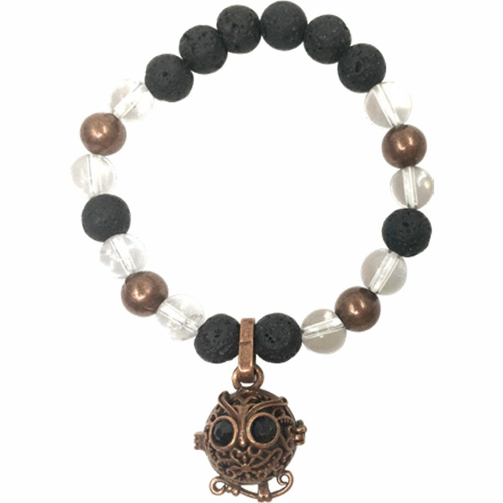 Bracelet Lava Crystal and Copper Beads 8mm | Carpe Diem With Remi