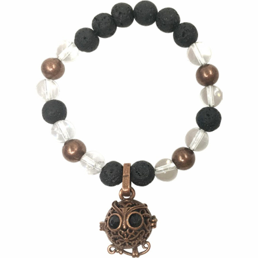 Bracelet Lava Crystal and Copper Beads 8mm | Carpe Diem With Remi