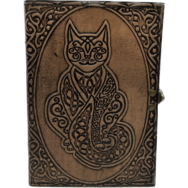 Journal Leather Cat Antique Small