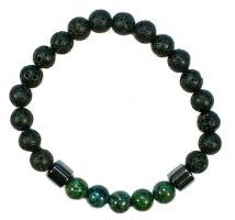 Bracelet Black Lava Beads with Azurite | Carpe Diem with Remi