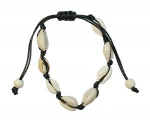 Bracelet Cowrie Shell Black Cord