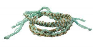 Bracelet Aqua and Natural 3 Strand