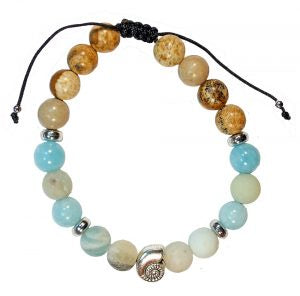 Bracelet Marine Crystal Beads with Conch Charm