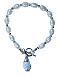 Bracelet Pearl Nuggets with Seashell Charm