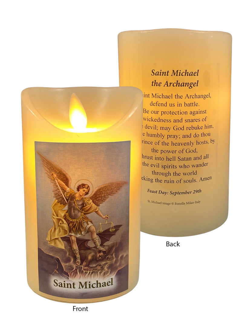 Saint Michael Candle Pillar LED 12.5 cm