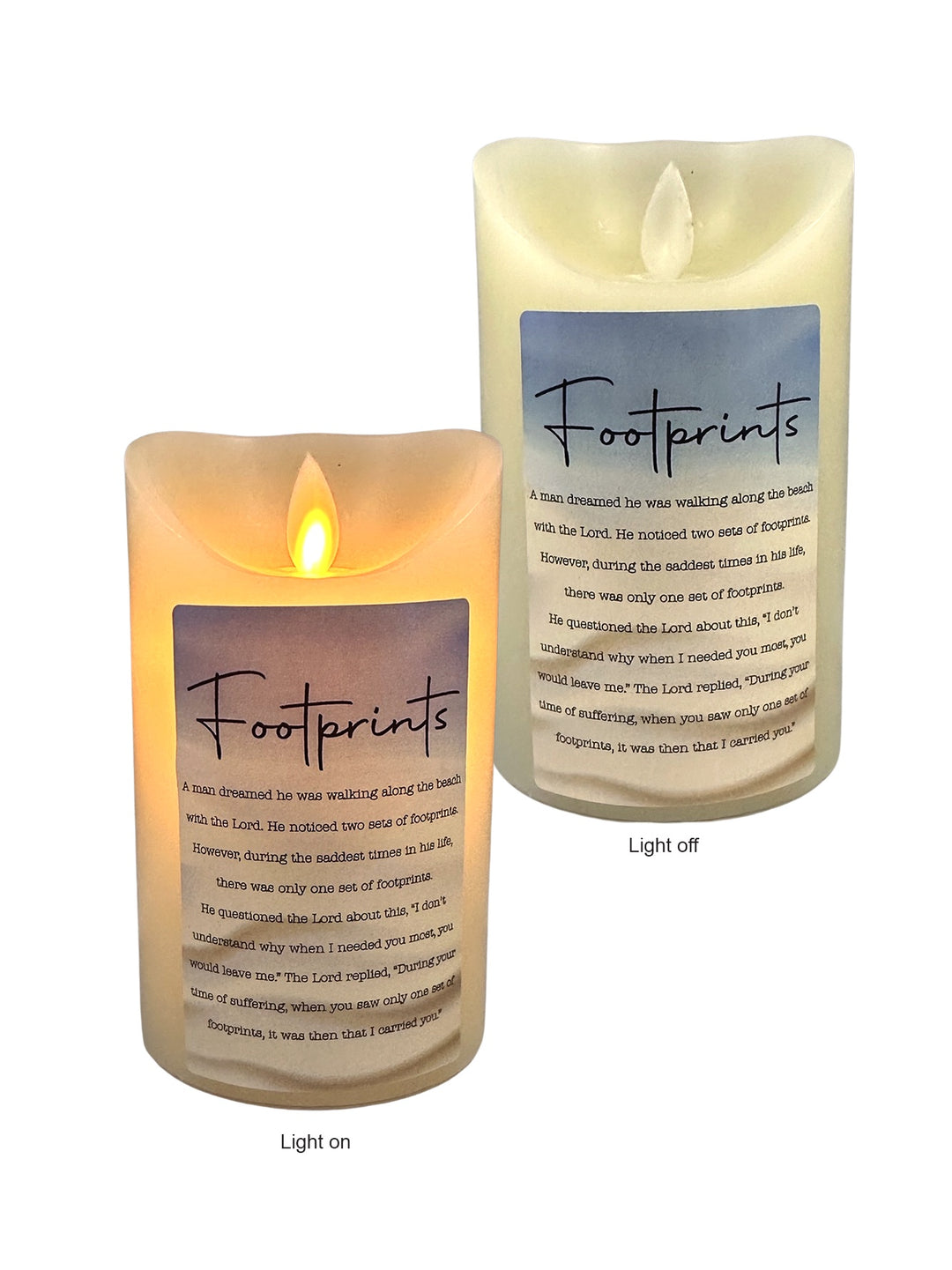 Footprints Candle Pillar LED 12.5 cm