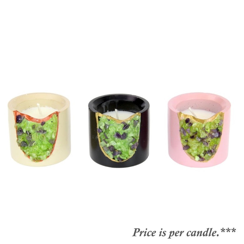 Candle Peridot and Amethyst Chip Geode Mini 6 cm Was $12.00 Now $6.00