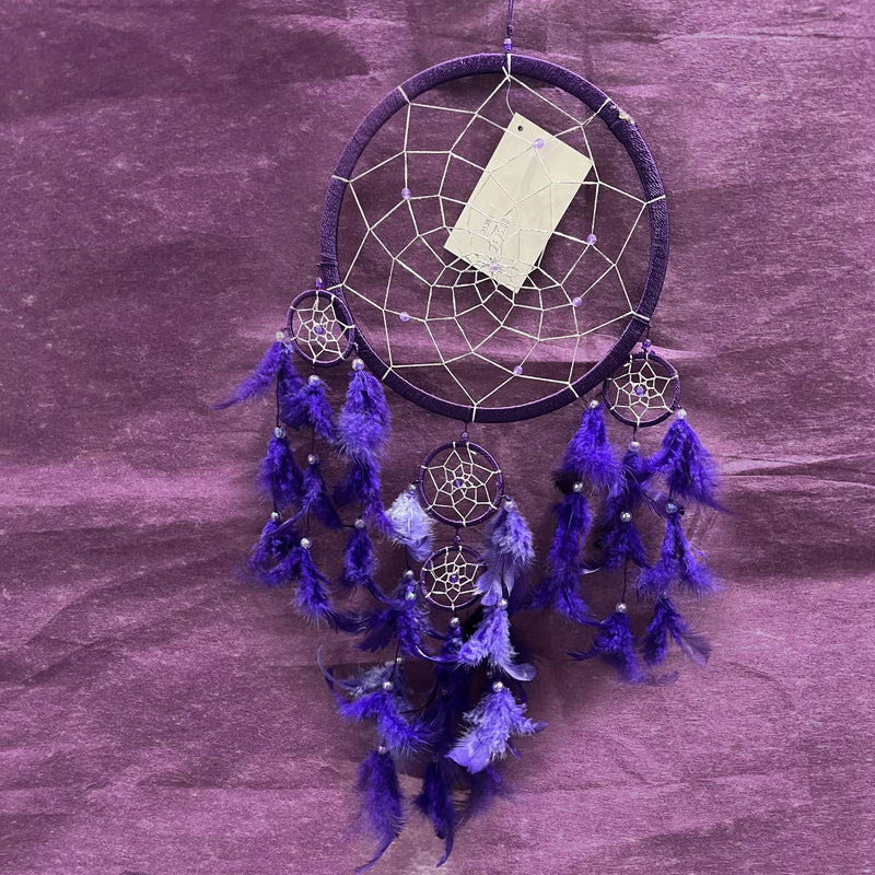 Dreamcatcher Purple Feathers 25 cm | Carpe Diem With Remi
