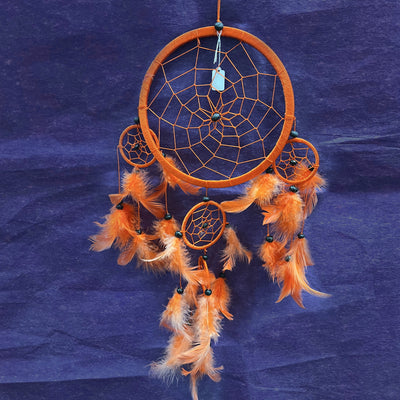 Dreamcatcher Orange Feathers 16.5 cm | Carpe Diem With Remi
