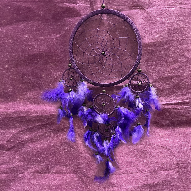 Dreamcatcher Purple Feathers 16.5 cm | Carpe Diem With Remi