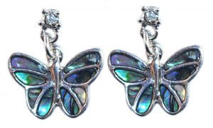 Earrings Paua Shell Butterfly