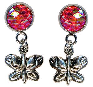 Earrings Butterfly Pink Shimmer | Carpe Diem With Remi