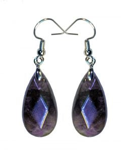 Earrings Amethyst Teardrop Faceted