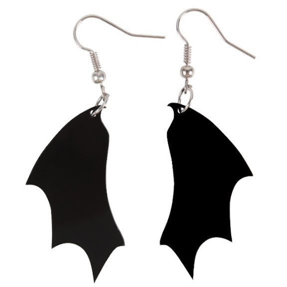 Earrings Bat Wings Black