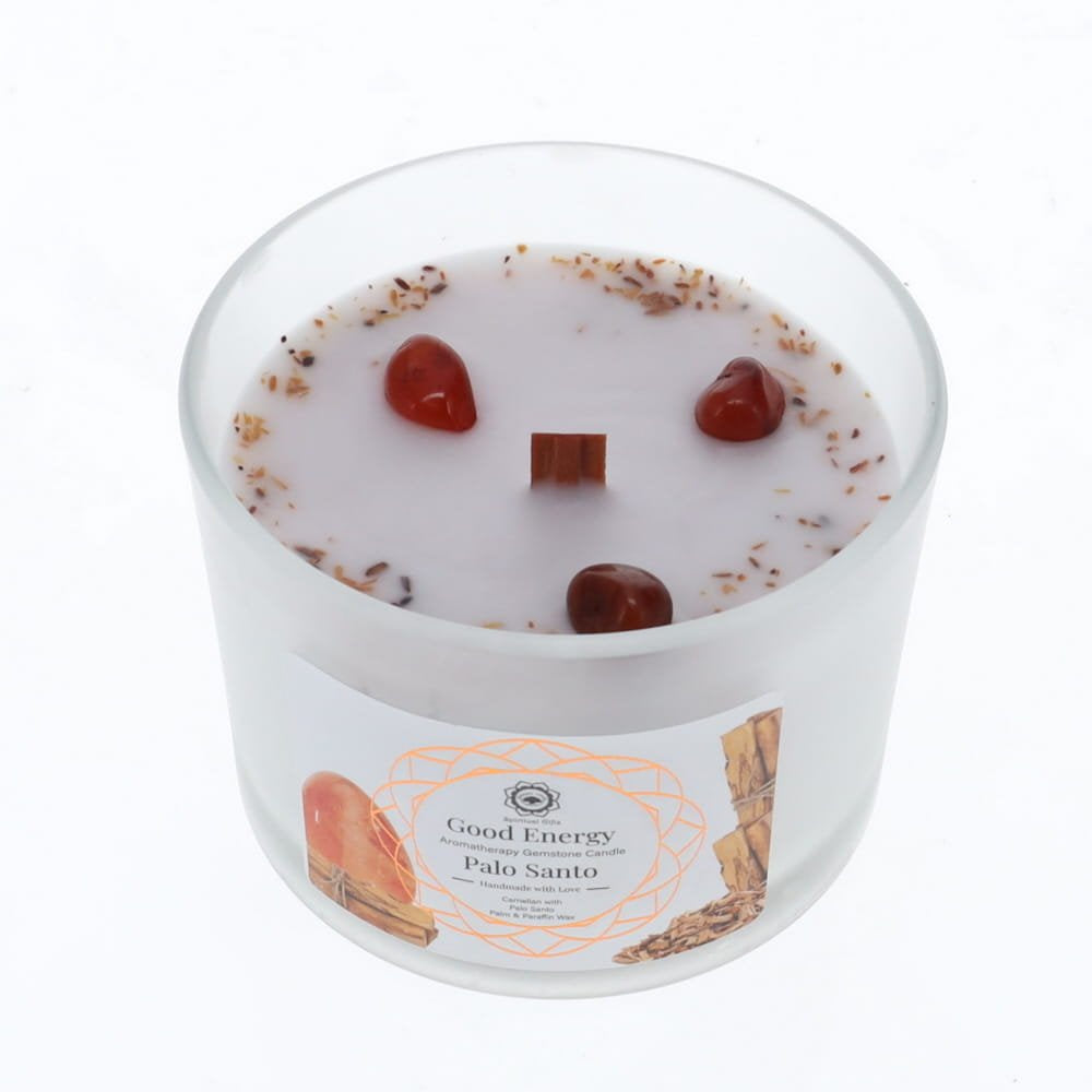 Palo Santo Gemstone Candle Good Energy 256g