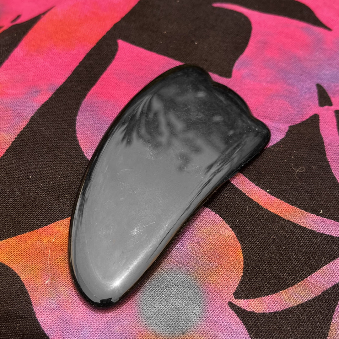 Gua Sha Black Agate 10.5 cm