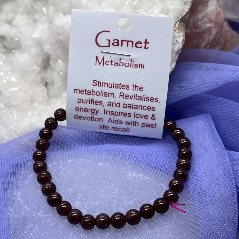 Bracelet Garnet Bead 6mm