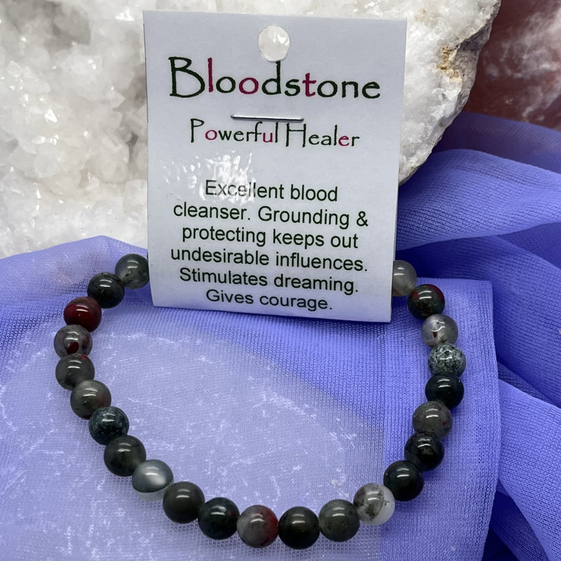 Bracelet African Bloodstone Bead 6mm