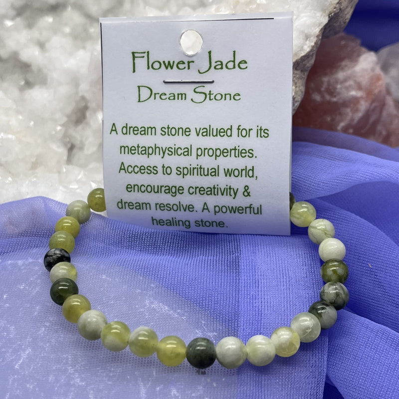 Bracelet Flower Jade Bead 6mm