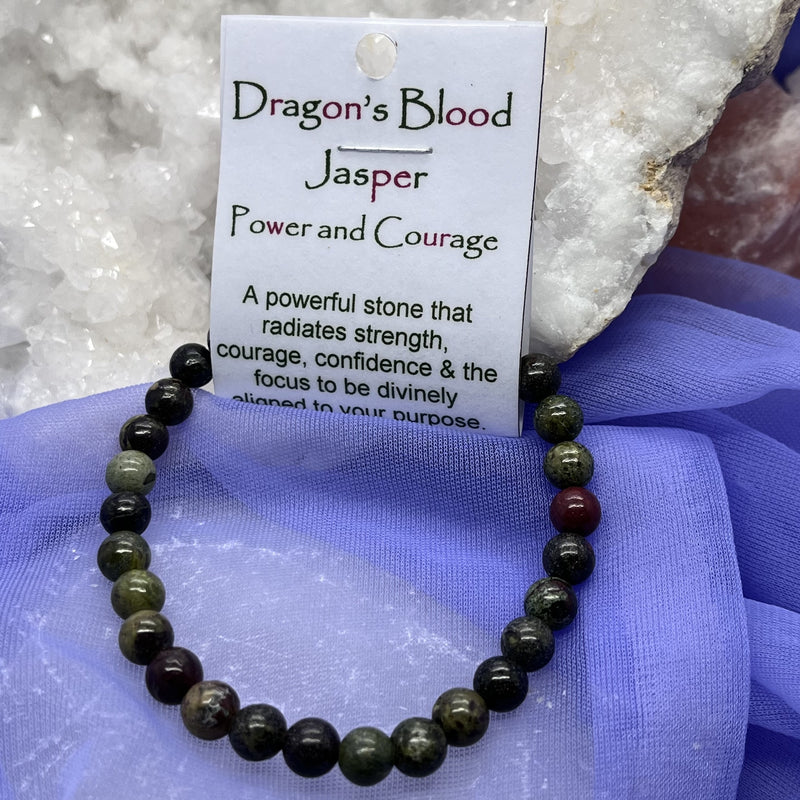 Bracelet Dragon Blood Jasper Bead 6mm