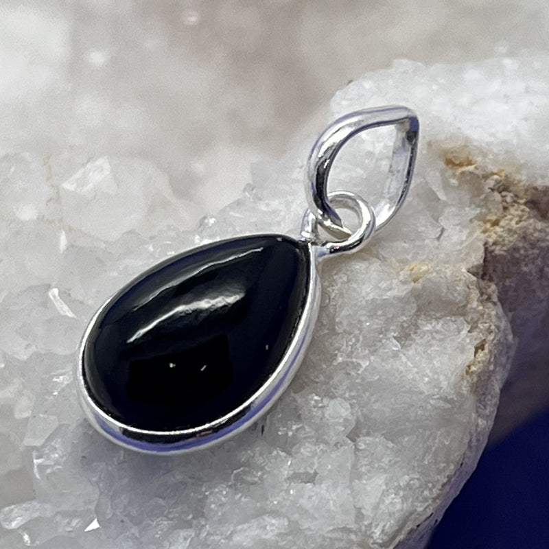 Pendant Black Obsidian Teardrop Mini 2.3 cm