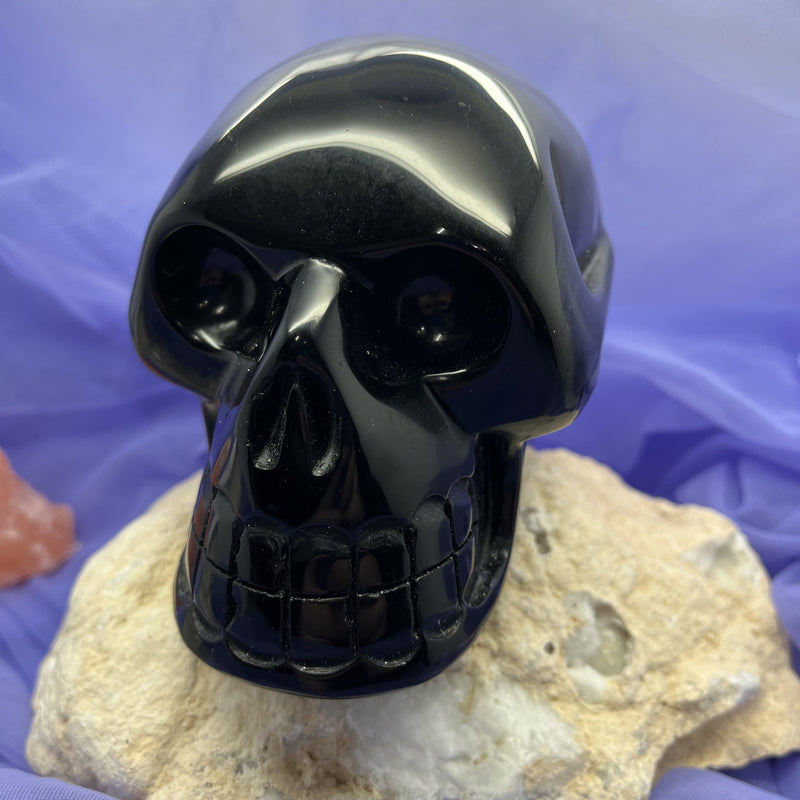 Skull Carving Black Obsidian 11.9 cm | Carpe Diem With Remi
