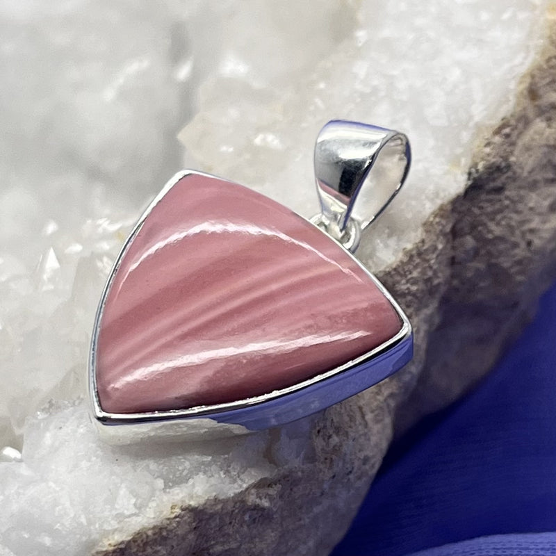 Pendant Pink Opal Australian Triangular 3.3 cm