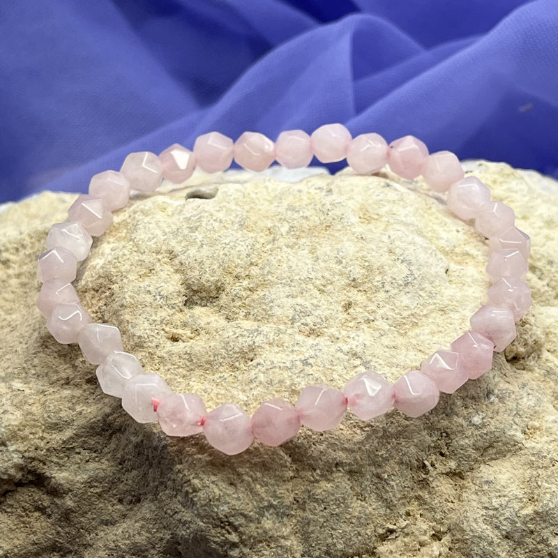 Bracelet Rose Quartz Beads Faceted Mini 5 mm | Carpe Diem With Remi
