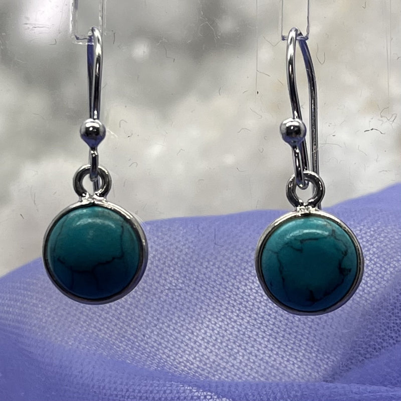 Earrings Howlite Turquoise Round 2.4 cm