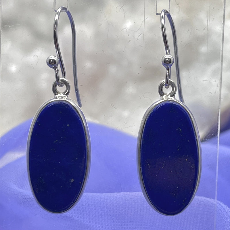 Earrings Lapis Lazuli Oval 3.4 cm