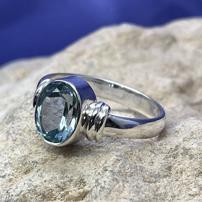 Ring Blue Topaz Faceted Oval | Carpe Diem With Remi