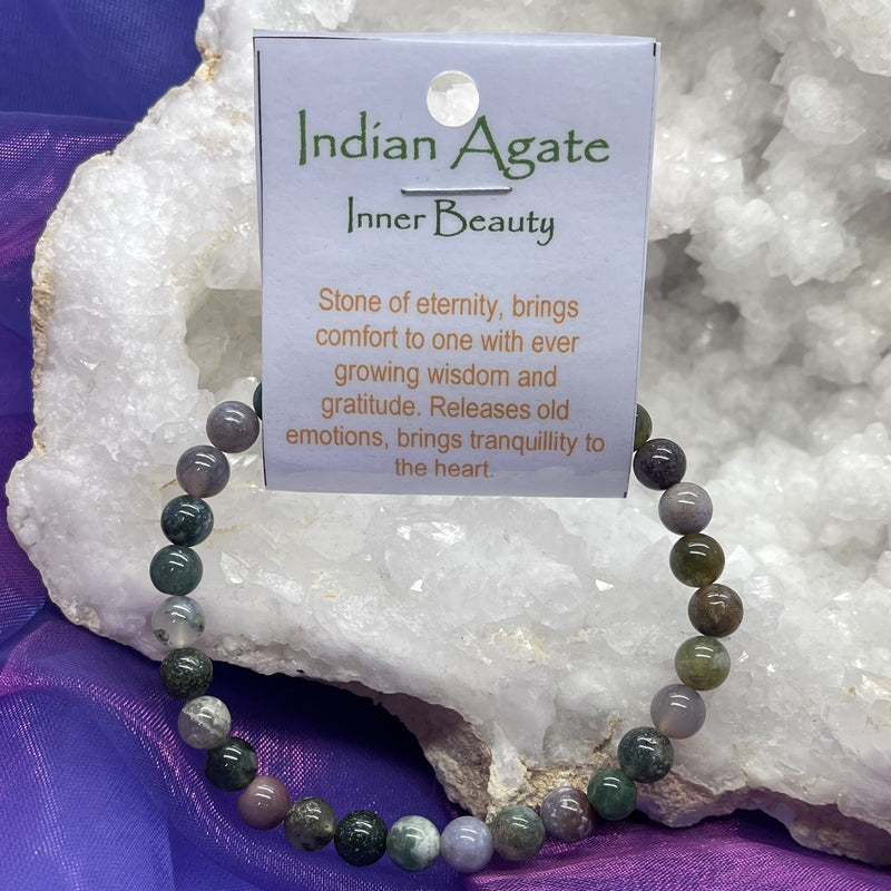 Bracelet Indian Agate Bead 6mm