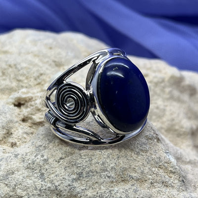 Ring Lapis Lazuli Oval 1.6 cm | Carpe Diem With Remi