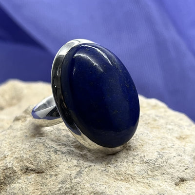 Ring Lapis Lazuli Oval 2.3 cm Size 8 | Carpe Diem With Remi