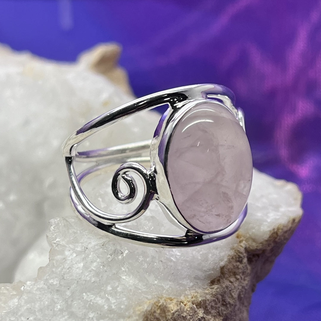 Ring Rose Quartz Oval Filigree 1.4 cm