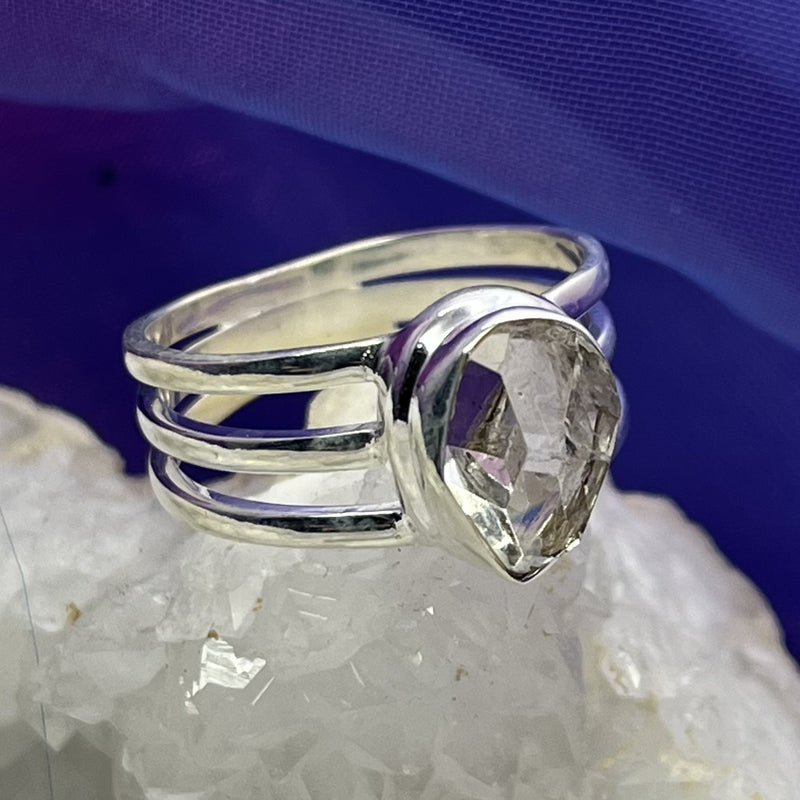 Ring Herkimer Diamond Freeform 1.2 cm Size 9