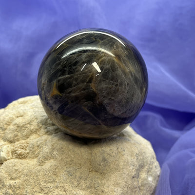 Black Moonstone Sphere 6.38 cm | Carpe Diem With Remi