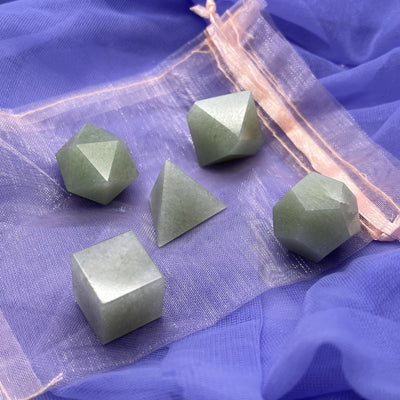 New Jade Sacred Geometry Set 5 Medium Pieces | Carpe Diem With Remi