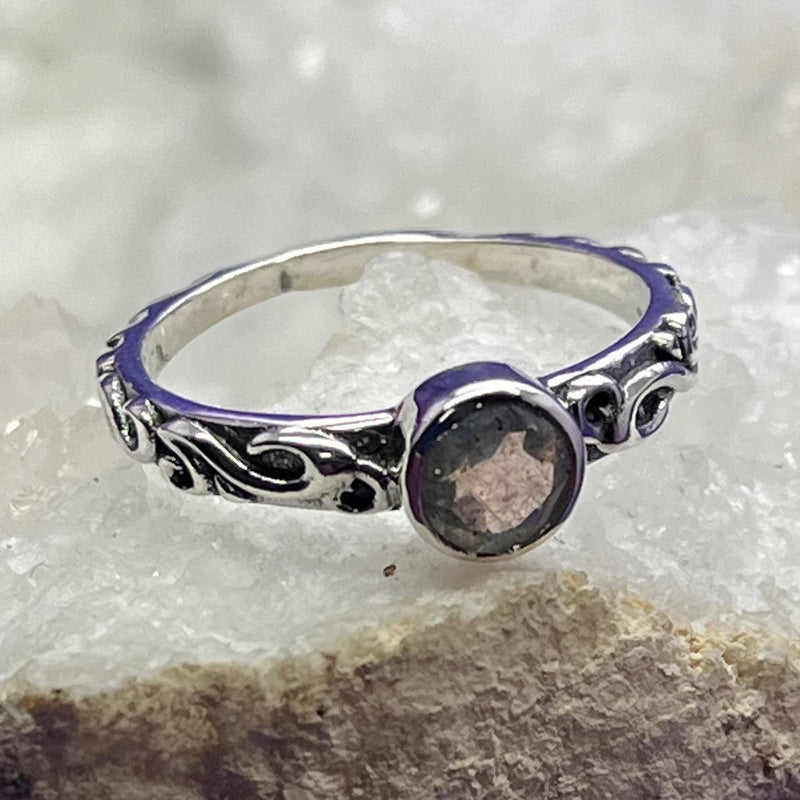 Ring Labradorite Round Faceted 0.4 cm