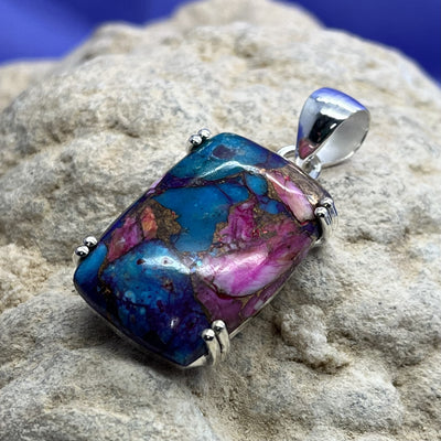 Pendant Mojave Turquoise Rectangle with Claw 3.8 cm | Carpe Diem With Remi